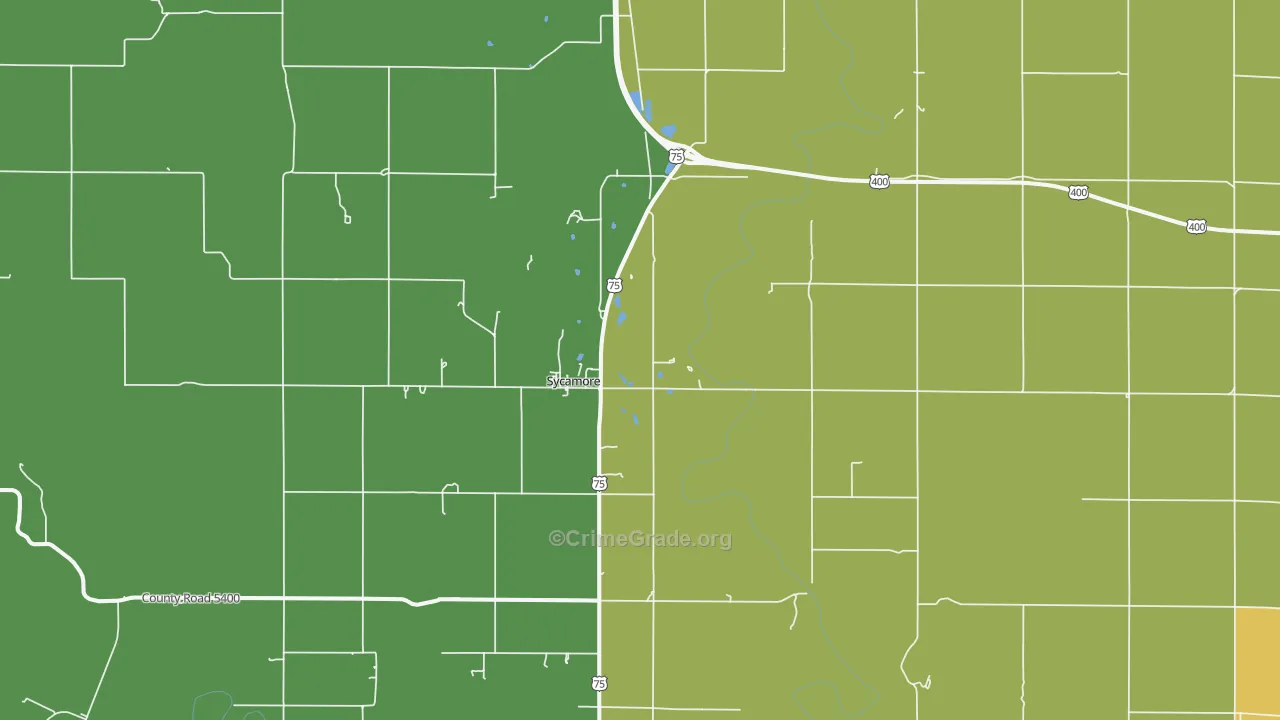 Sycamore, KS Map of Theft Rates