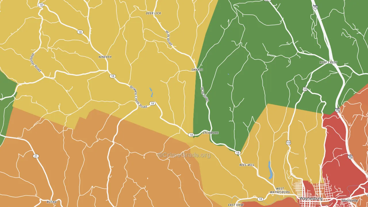 Sycamore, PA Map of Theft Rates