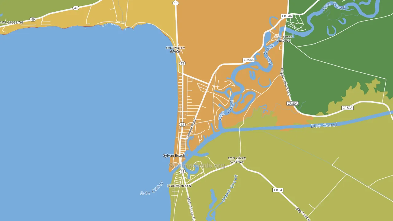 Sylvan Beach, NY Map of Theft Rates