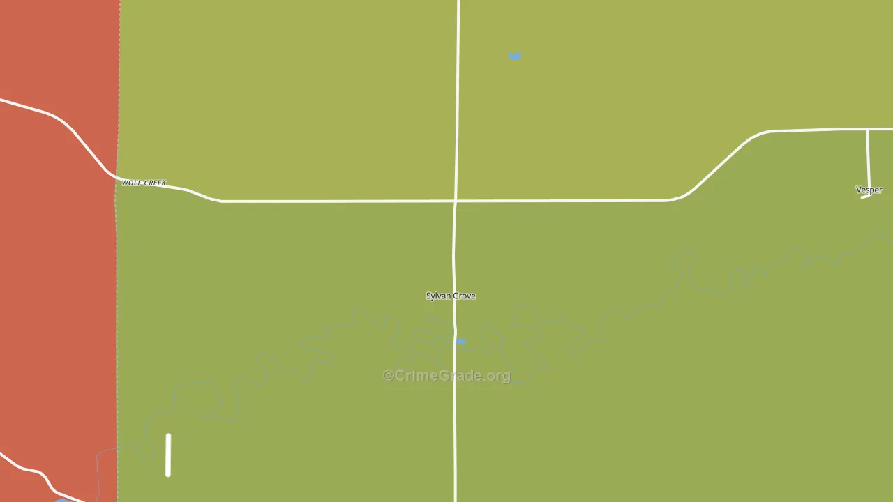 Sylvan Grove, KS Map of Theft Rates