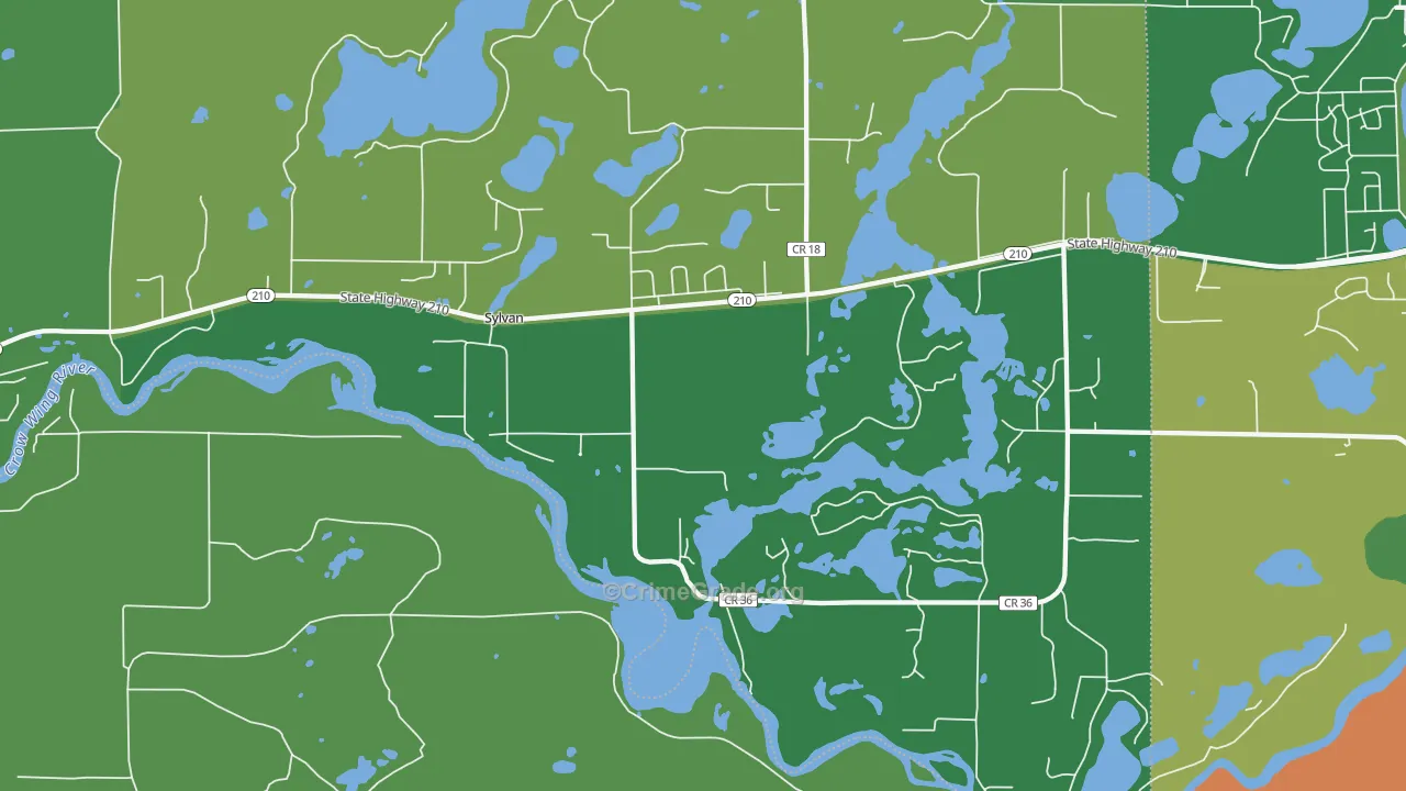 Sylvan, MN Map of Theft Rates