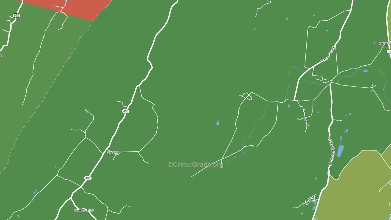 Sylvan, PA Map of Theft Rates