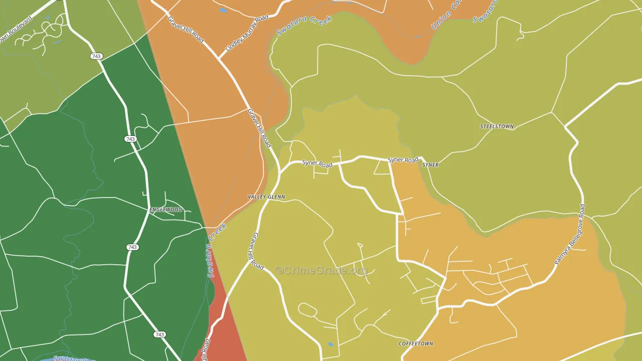 Syner, PA Map of Theft Rates