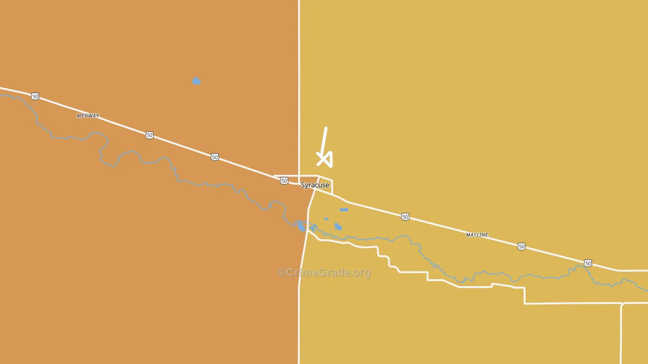 Syracuse, KS Map of Theft Rates