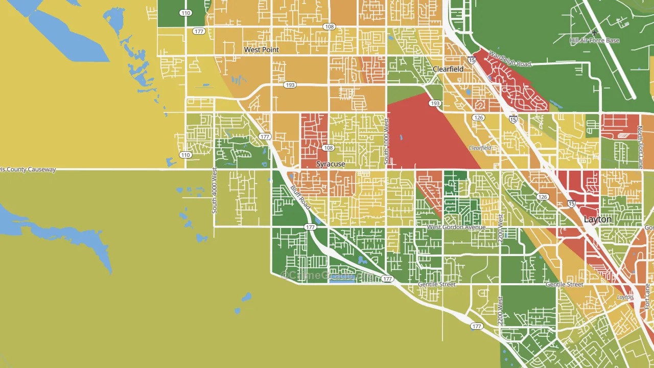 Syracuse, UT Map of Theft Rates