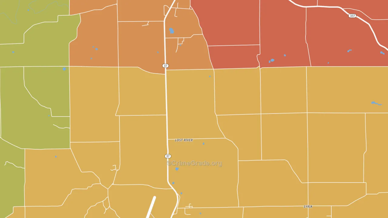 Syria, IN Map of Theft Rates