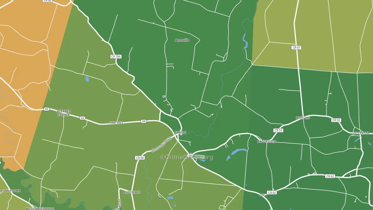 Taberg, NY Map of Theft Rates