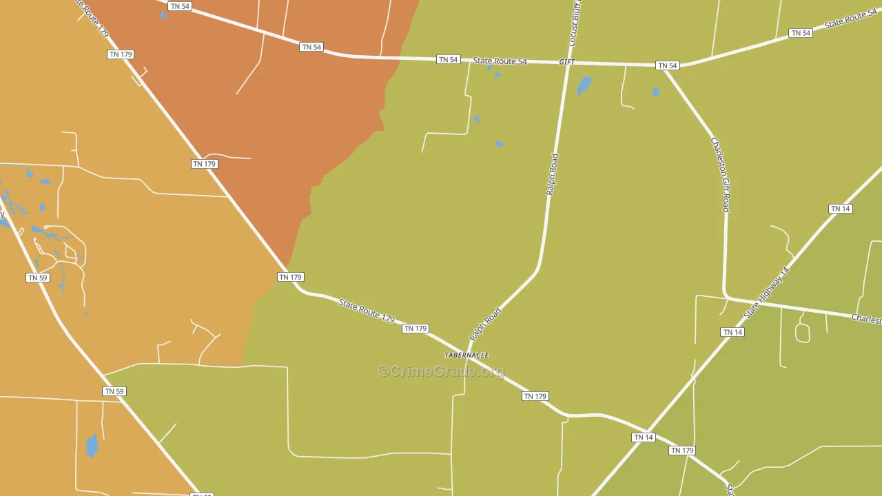 Tabernacle, TN Map of Theft Rates
