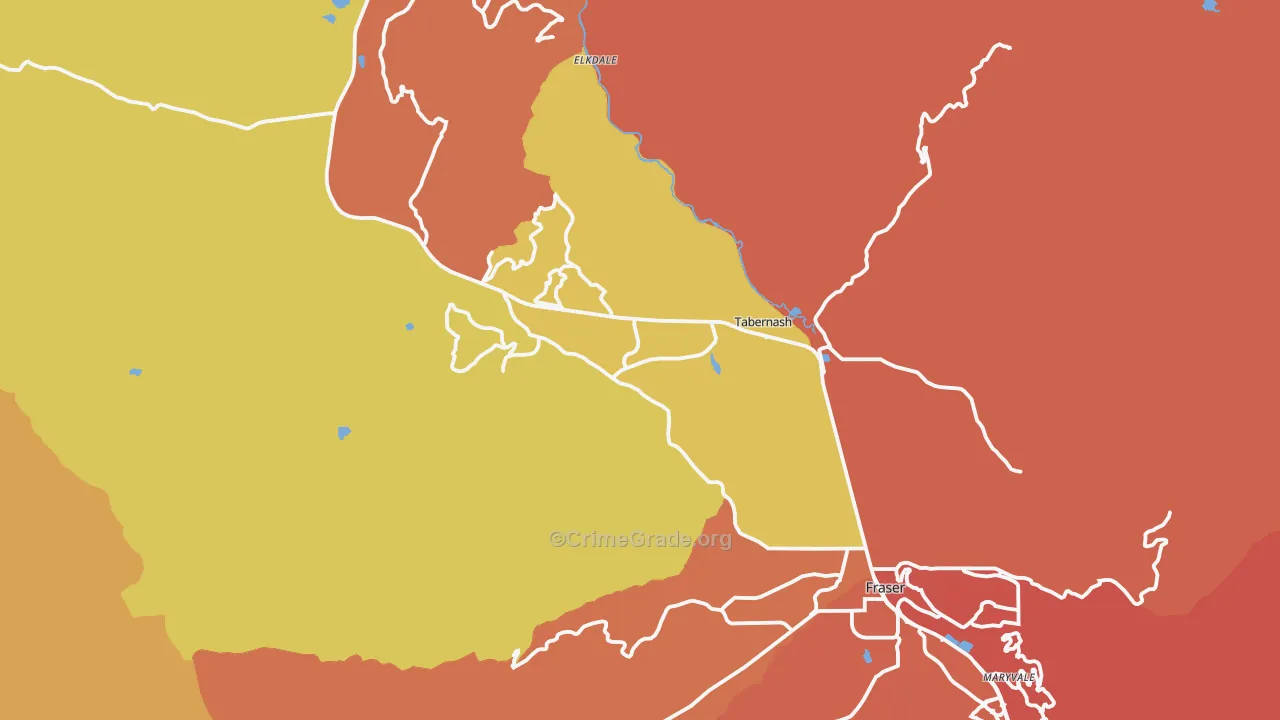 Tabernash, CO Map of Theft Rates