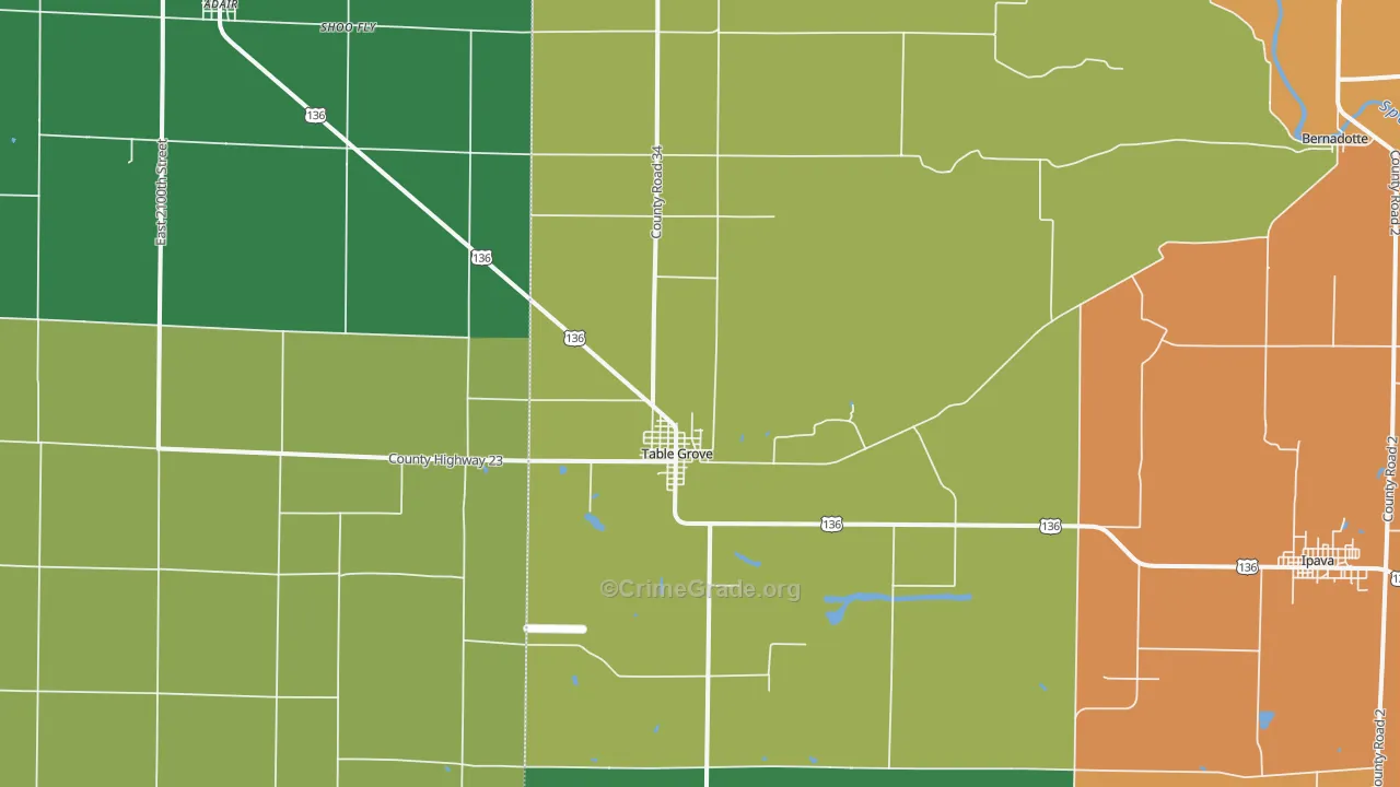 Table Grove, IL Map of Theft Rates