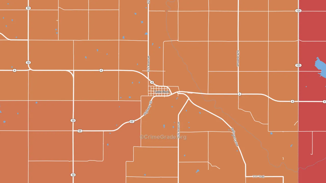Table Rock, NE Map of Theft Rates