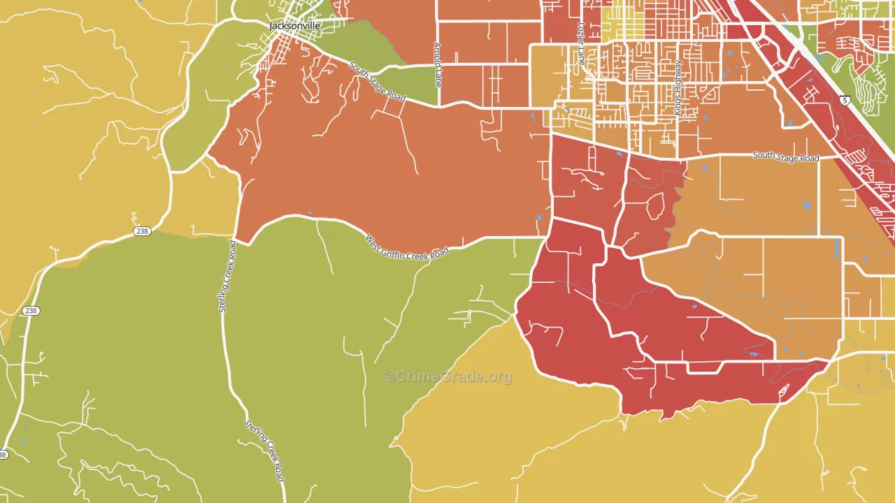 Table Rock, OR Map of Theft Rates