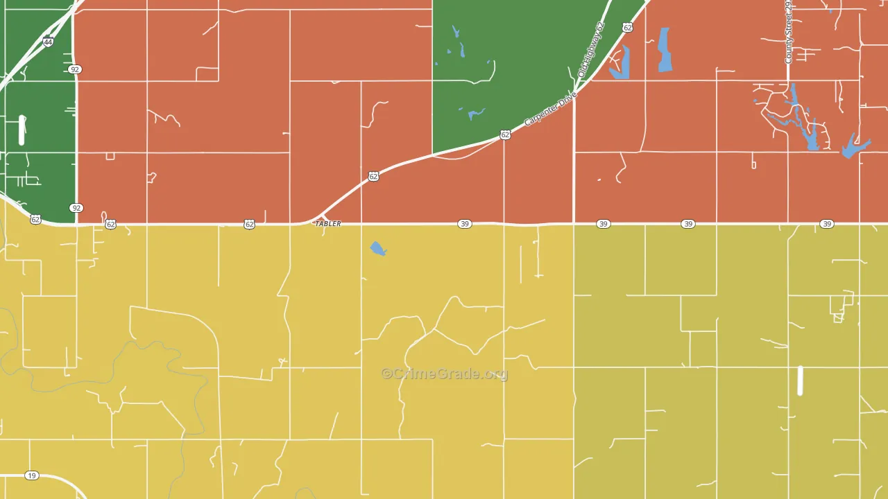 Tabler, OK Map of Theft Rates