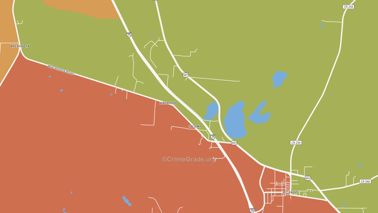 Tacoma, FL Map of Theft Rates