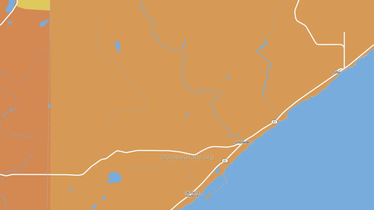 Taconite Harbor, MN Map of Theft Rates