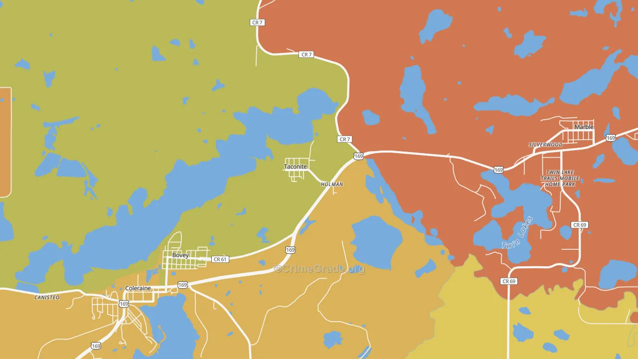Taconite, MN Map of Theft Rates
