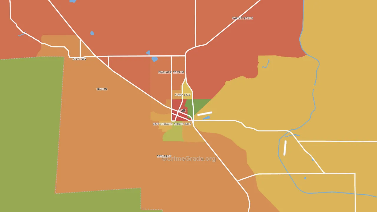 Taft, CA Map of Theft Rates