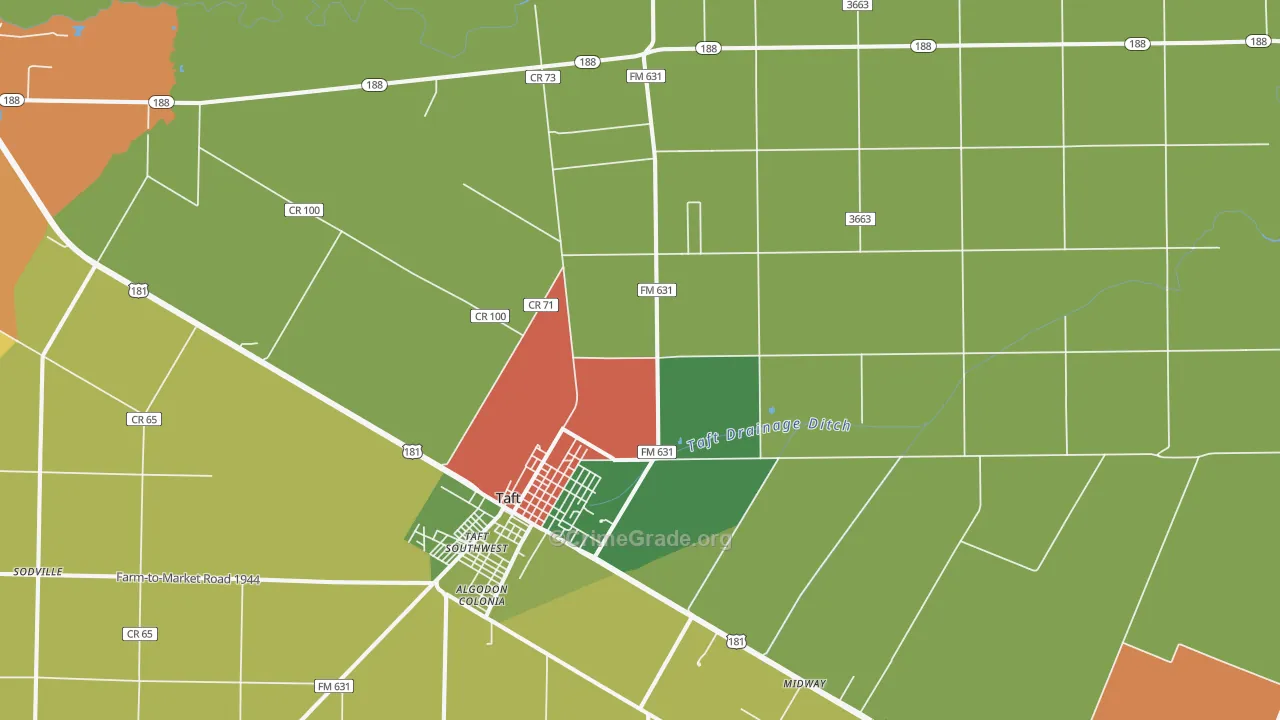 Taft Southwest, TX Map of Theft Rates