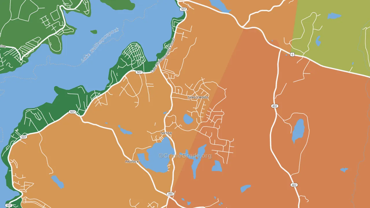 Tafton, PA Map of Theft Rates