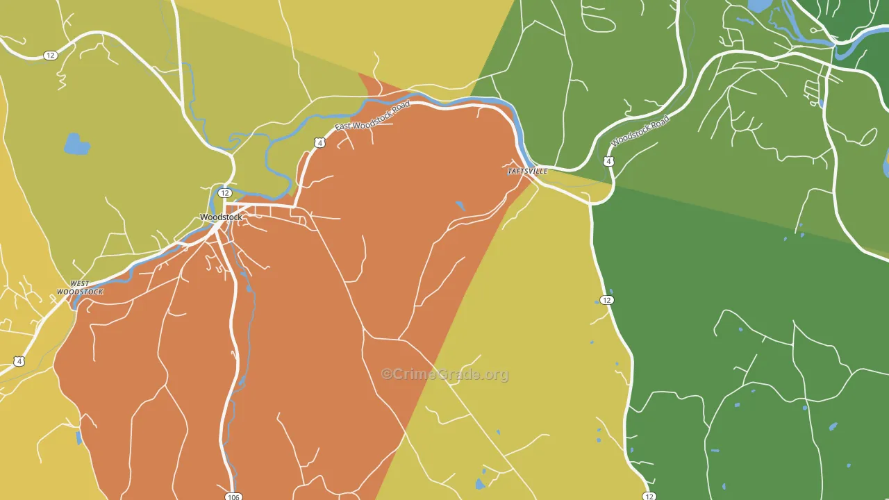 Taftsville, VT Map of Theft Rates