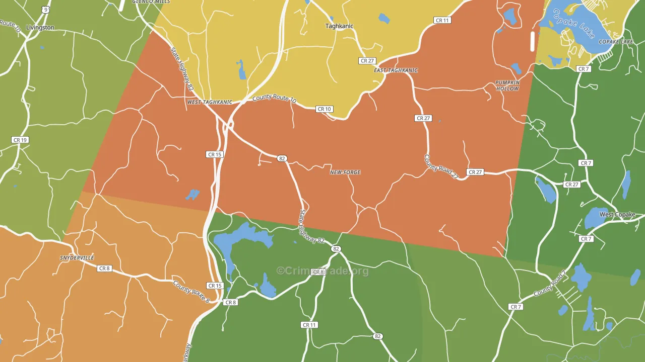 Taghkanic, NY Map of Theft Rates