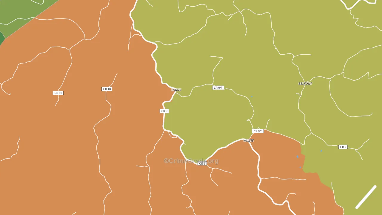 Tague, WV Map of Theft Rates