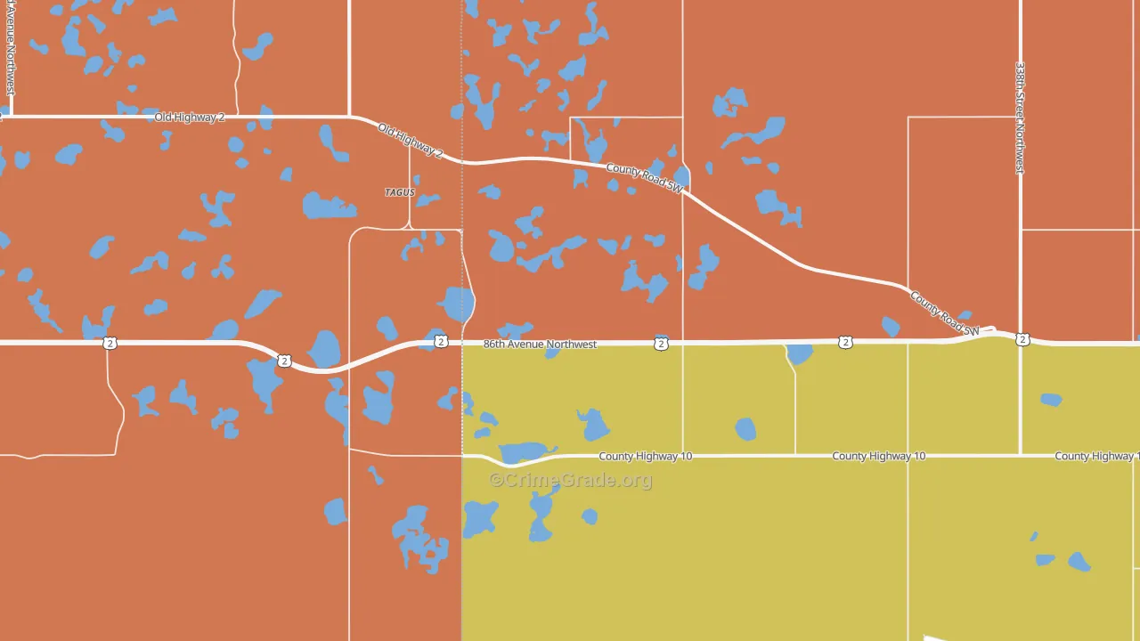 Tagus, ND Map of Theft Rates