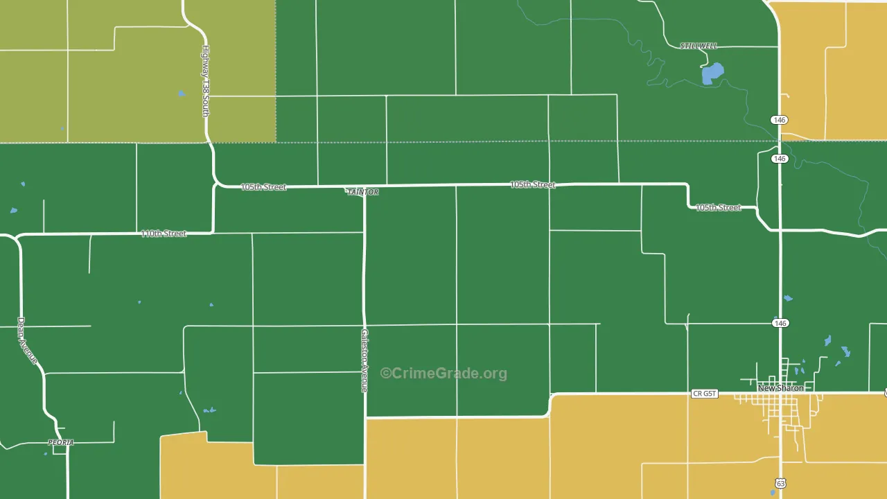 Taintor, IA Map of Theft Rates