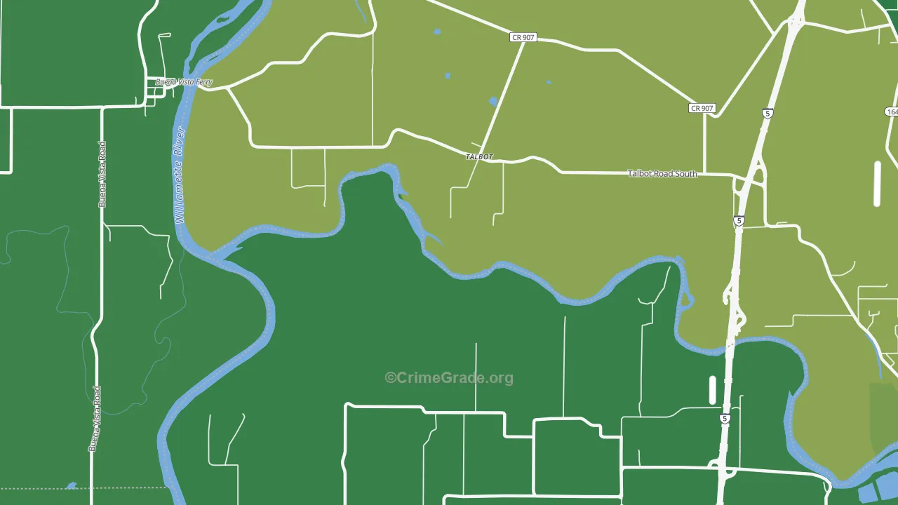 Talbot, OR Map of Theft Rates