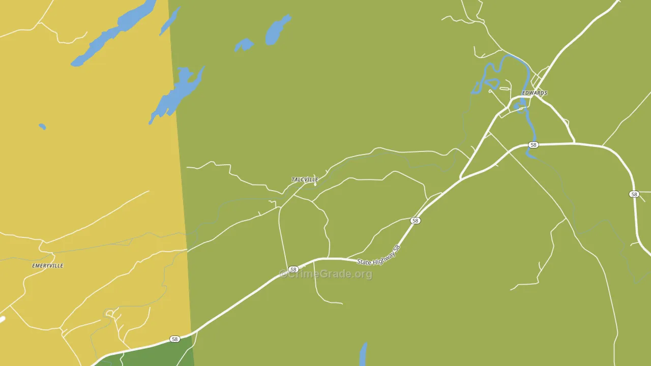 Talcville, NY Map of Theft Rates