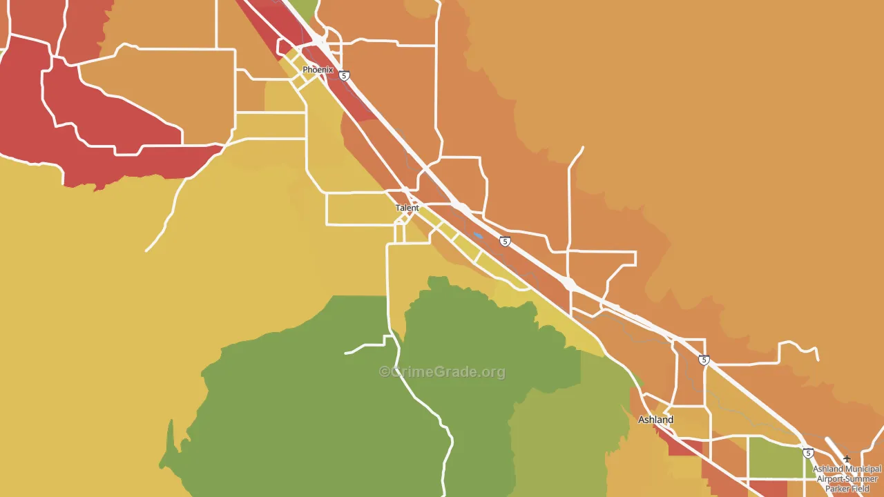 Talent, OR Map of Theft Rates