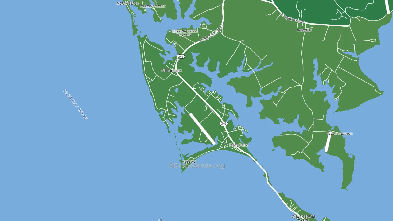 Tall Timbers, MD Map of Theft Rates