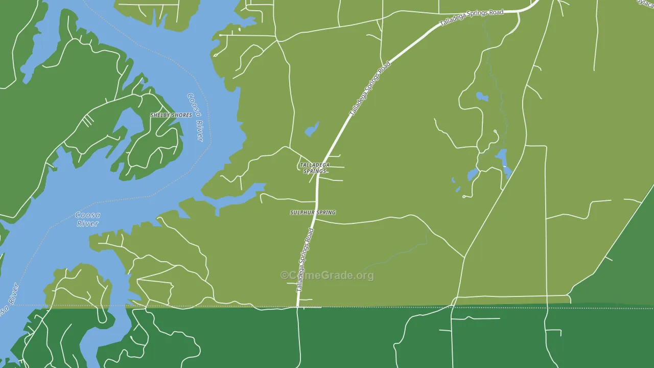 Talladega Springs, AL Map of Theft Rates