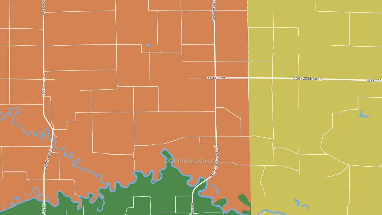 Talleyrand, IA Map of Theft Rates