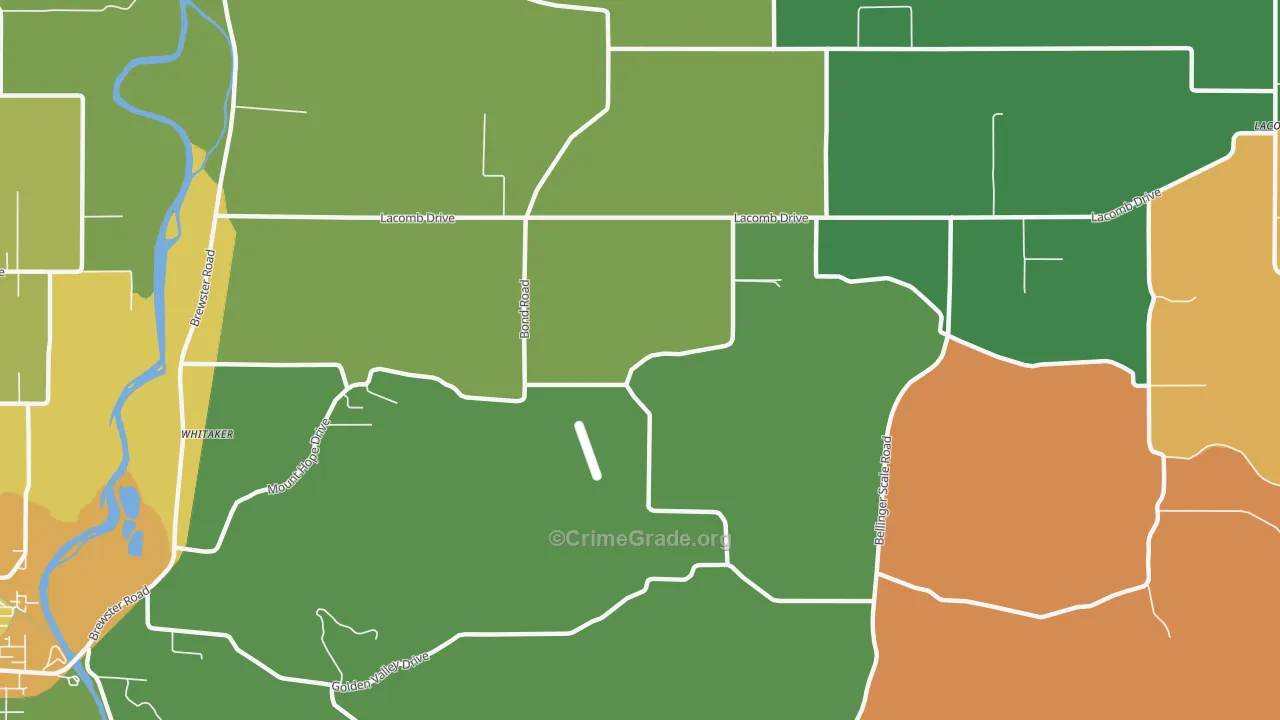 Tallman, OR Map of Theft Rates