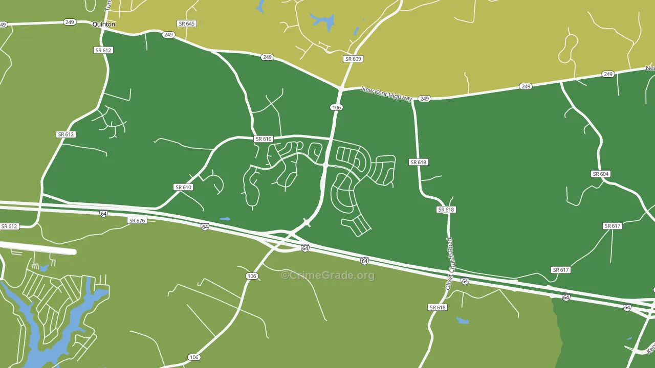 Tallysville, VA Map of Theft Rates