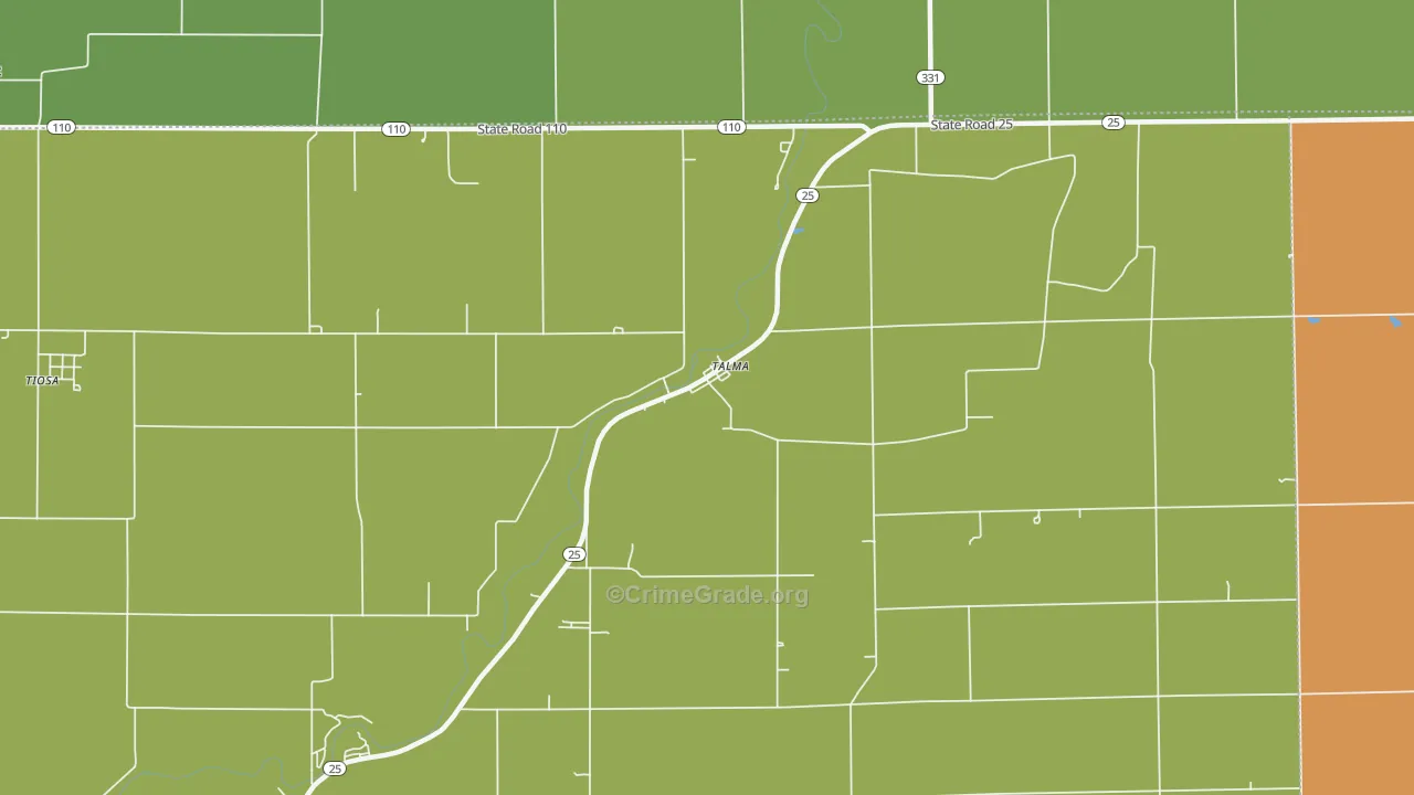 Talma, IN Map of Theft Rates