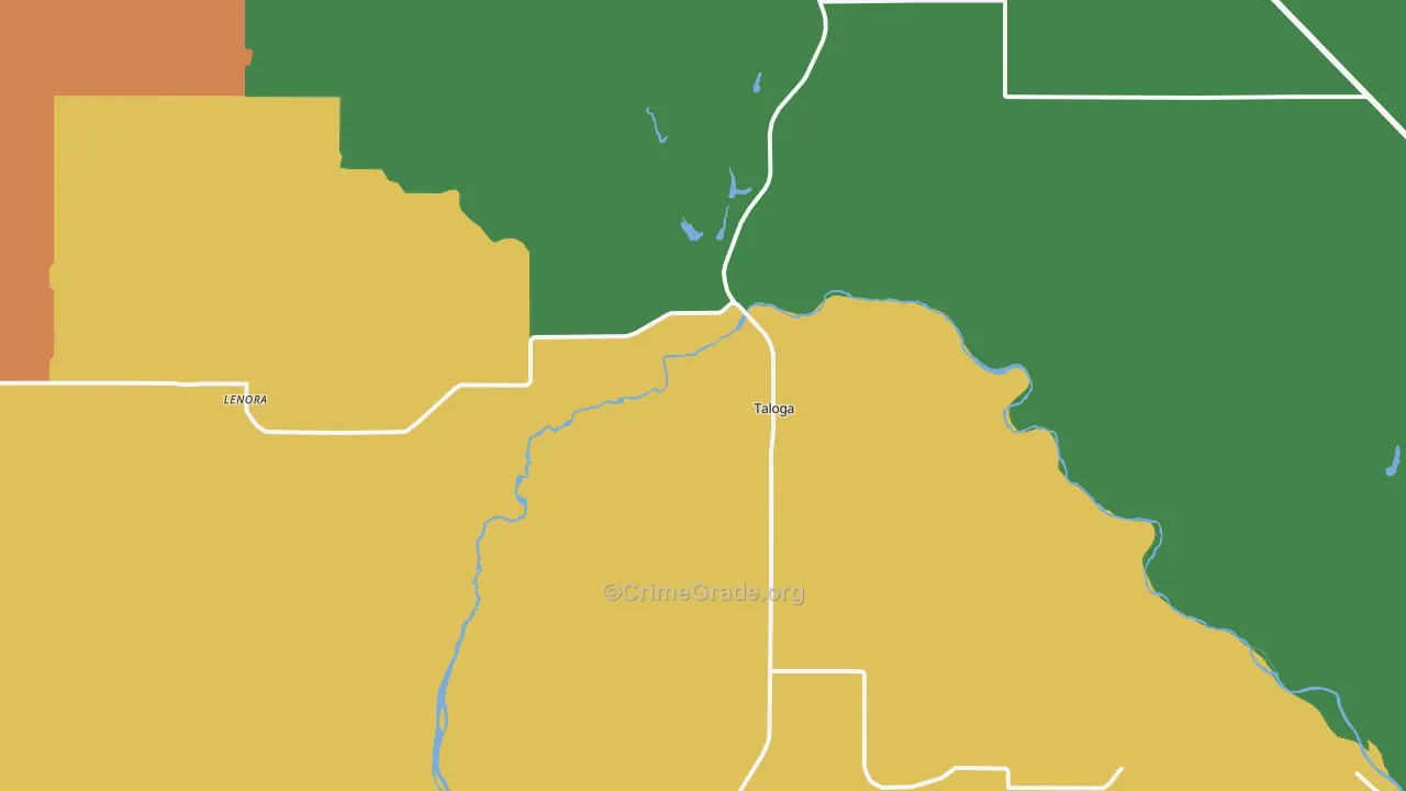 Taloga, OK Map of Theft Rates