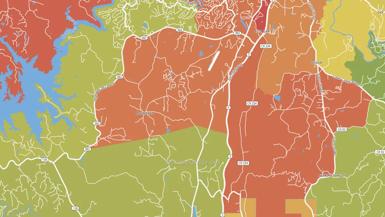 Talona, GA Map of Theft Rates