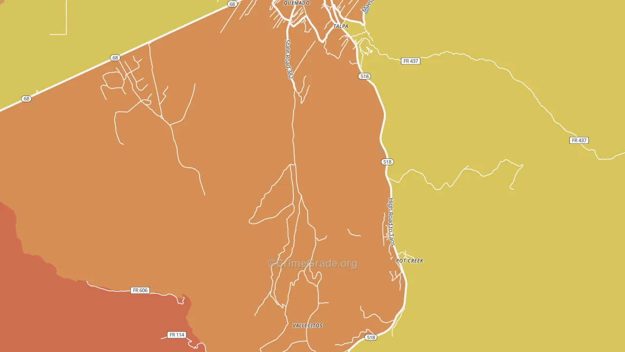 Talpa, NM Map of Theft Rates