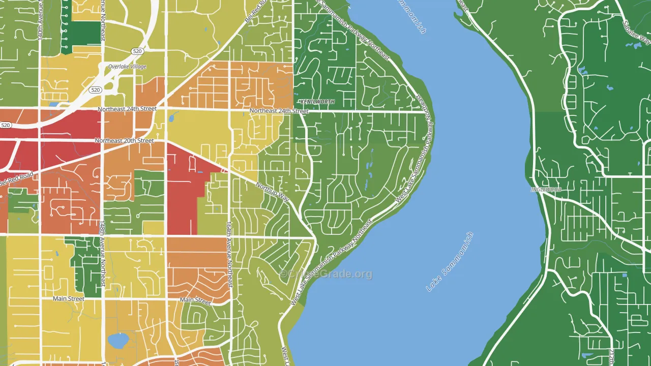 Tam O'shanter, Bellevue, WA Map of Theft Rates