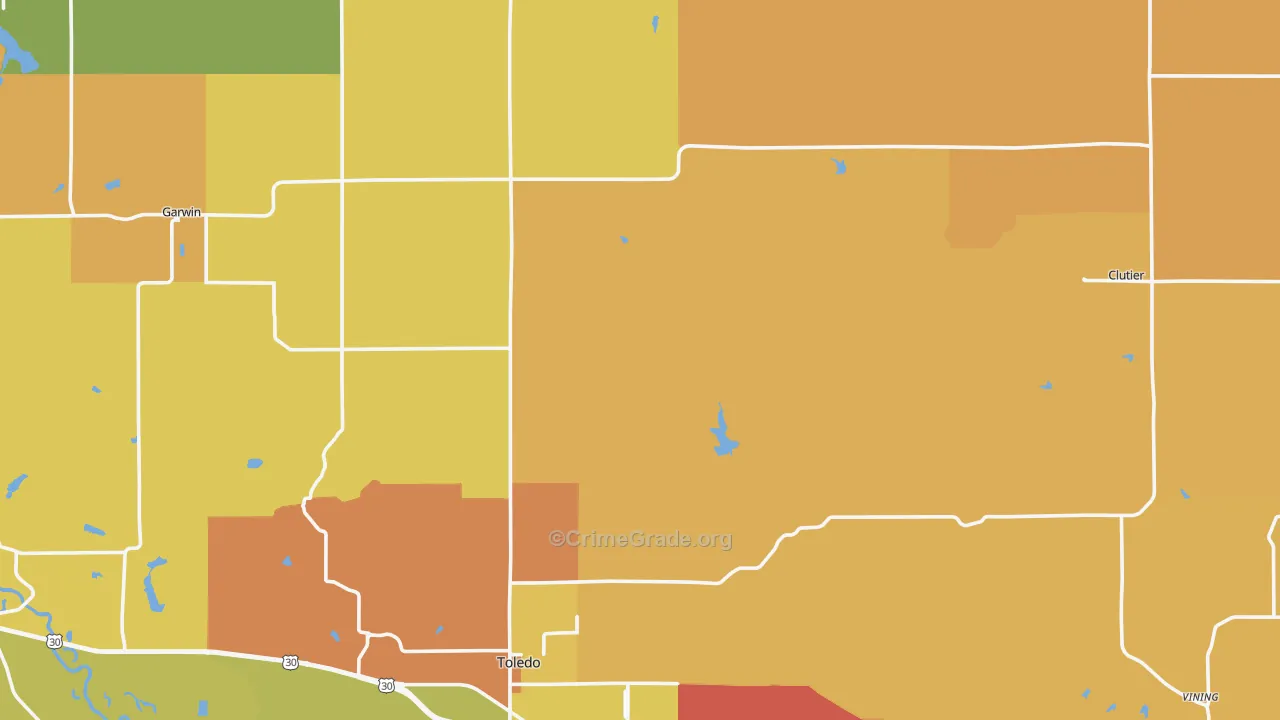 Tama County, IA Map of Theft Rates