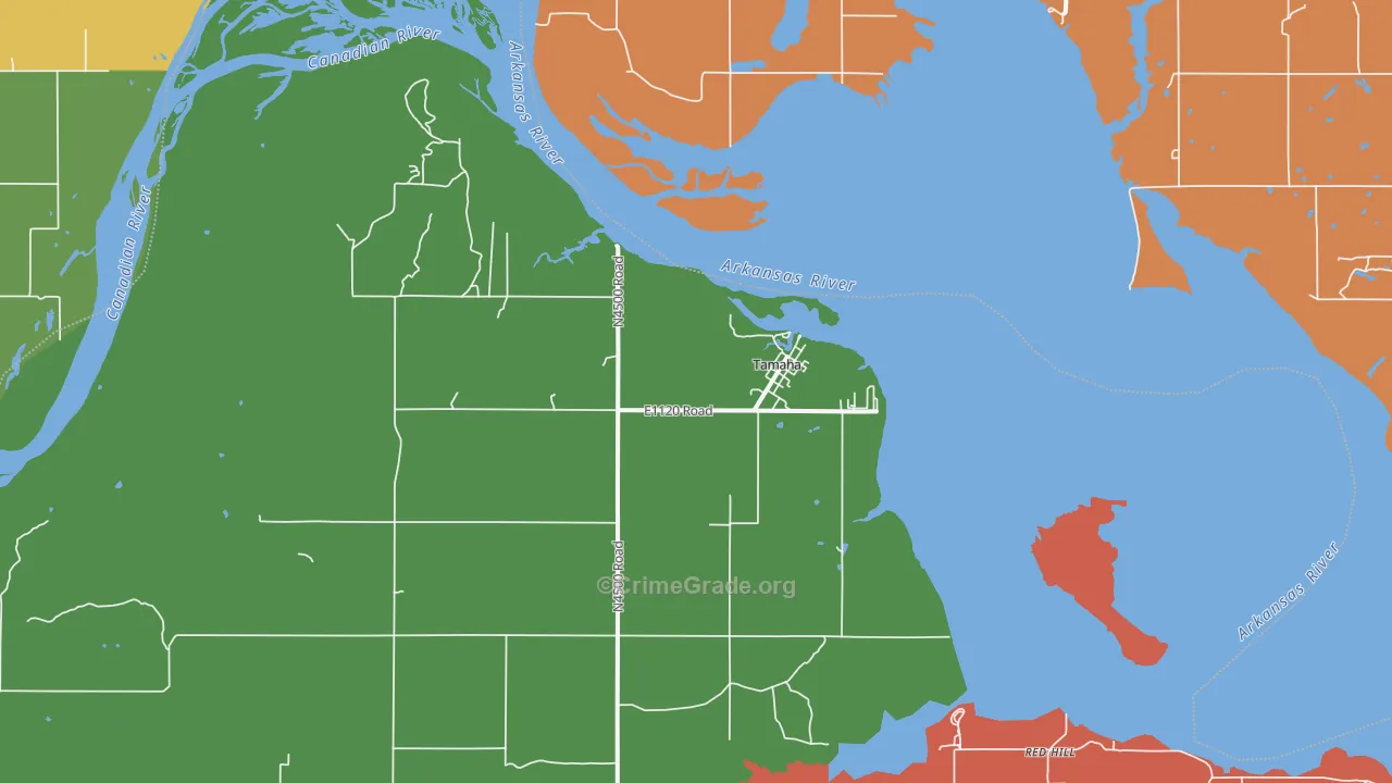 Tamaha, OK Map of Theft Rates