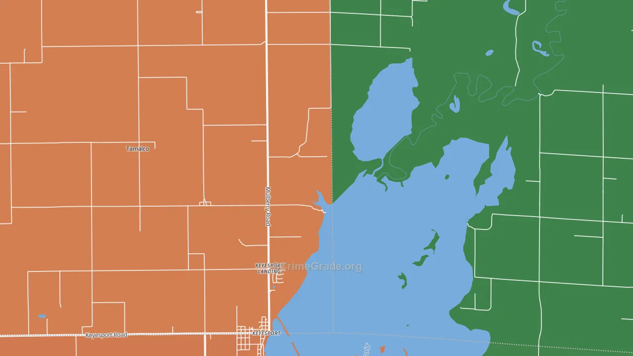 Tamalco, IL Map of Theft Rates