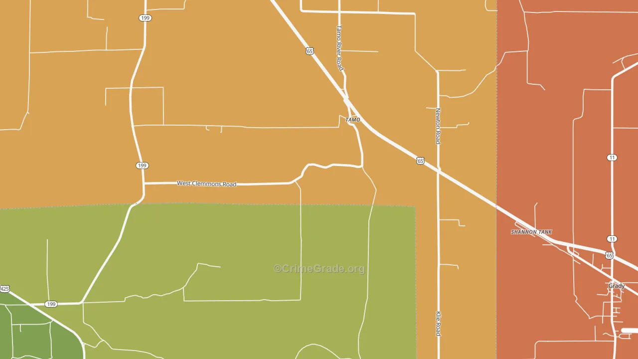 Tamo, AR Map of Theft Rates