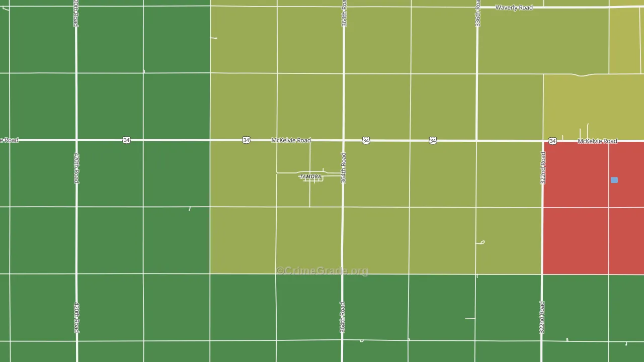 Tamora, NE Map of Theft Rates