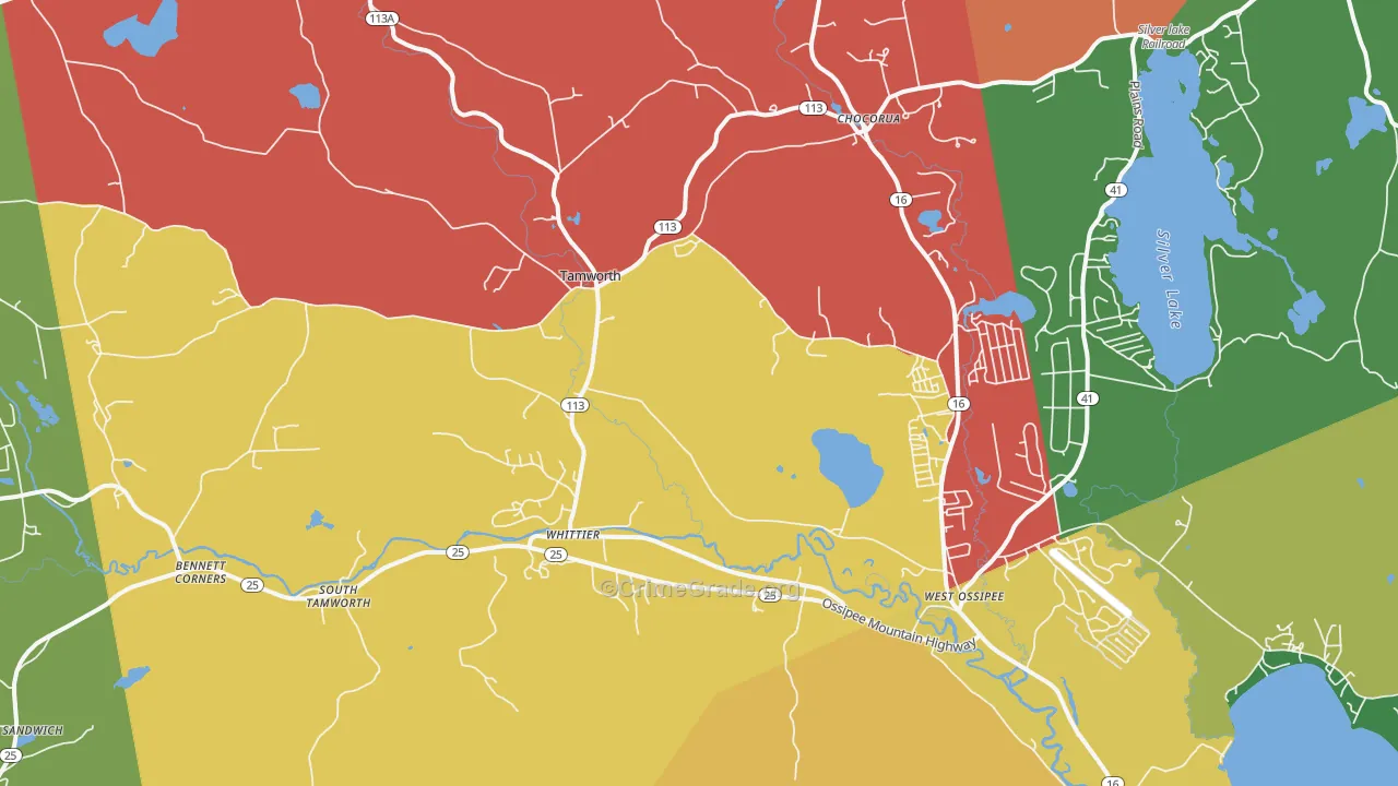 Tamworth, NH Map of Theft Rates