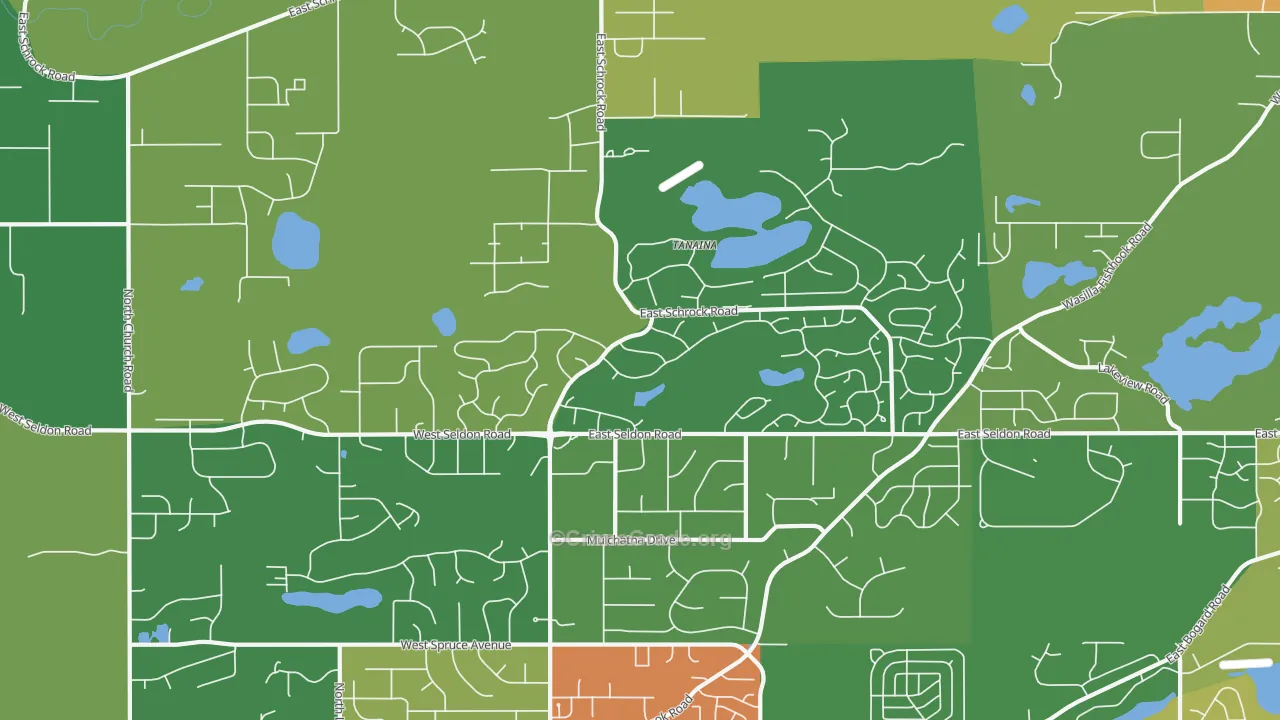 Tanaina, AK Map of Theft Rates