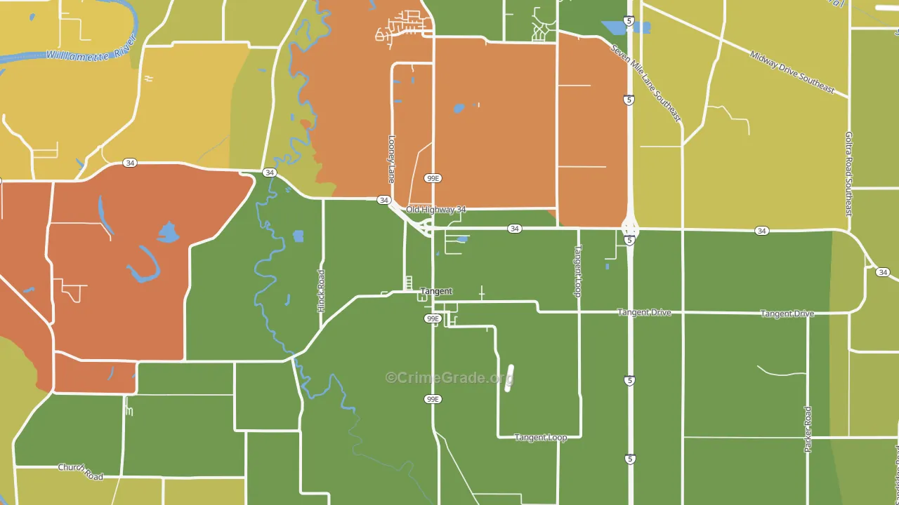 Tangent, OR Map of Theft Rates