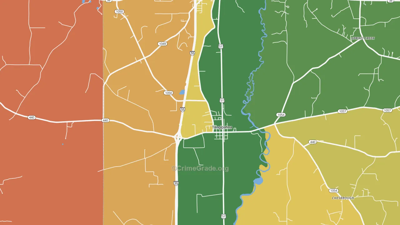 Tangipahoa, LA Map of Theft Rates